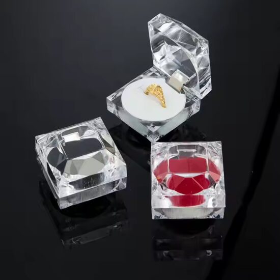 Clear Acrylic Jewelry Box with Compartments for Rings and Earrings