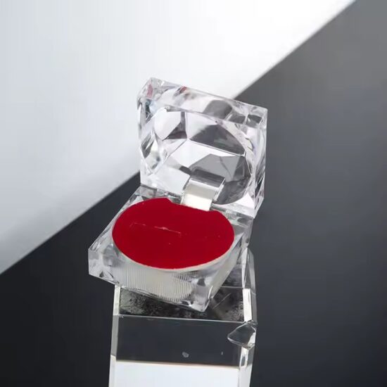 Clear Acrylic Jewelry Box with Compartments for Rings and Earrings