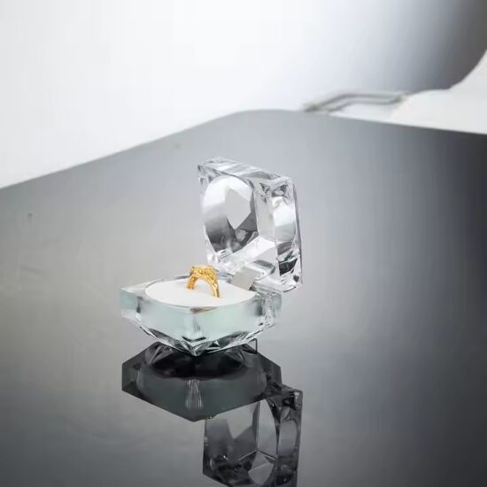 Clear Acrylic Jewelry Box with Compartments for Rings and Earrings