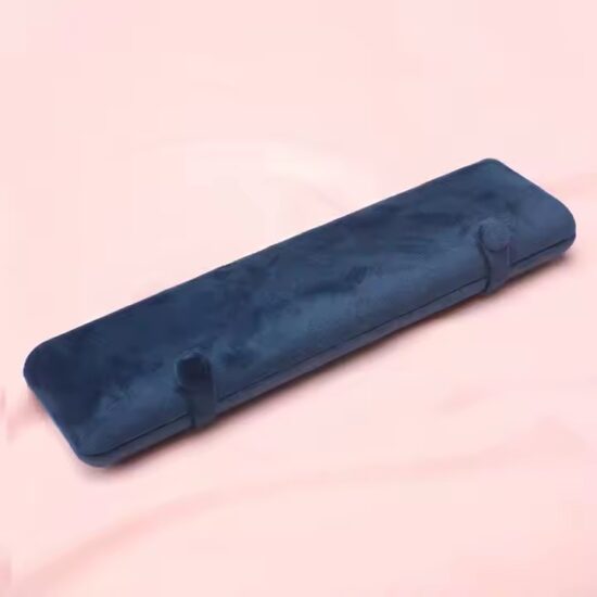 Elegant luxury velvet jewelry box with custom logo and soft insert