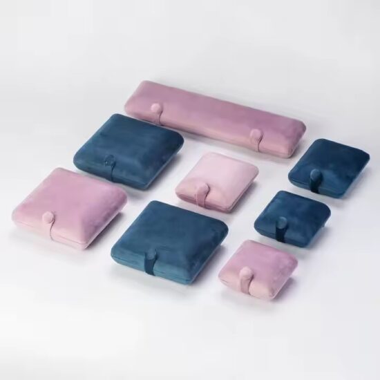 Elegant luxury velvet jewelry box with custom logo and soft insert