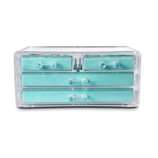 Transparent Acrylic Jewelry Storage Box for Women with Compartments