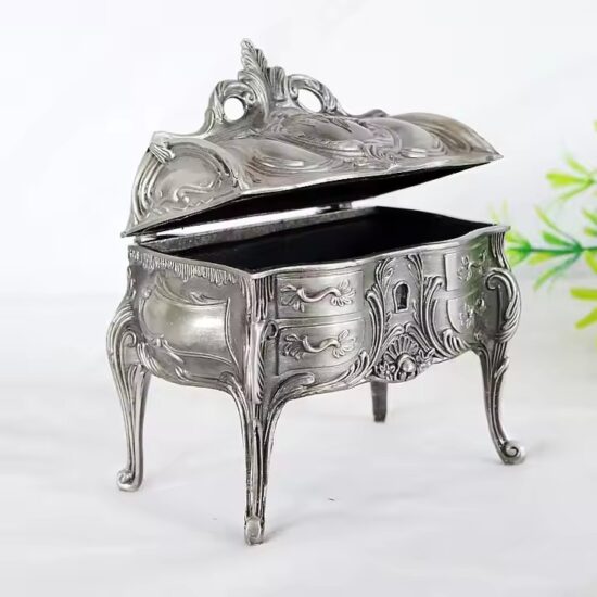 Modern Metal Jewelry Box for Women with Sleek Design