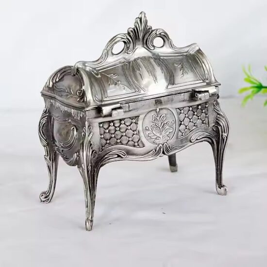 Modern Metal Jewelry Box for Women with Sleek Design