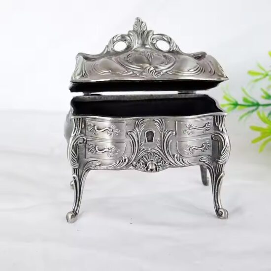 Modern Metal Jewelry Box for Women with Sleek Design