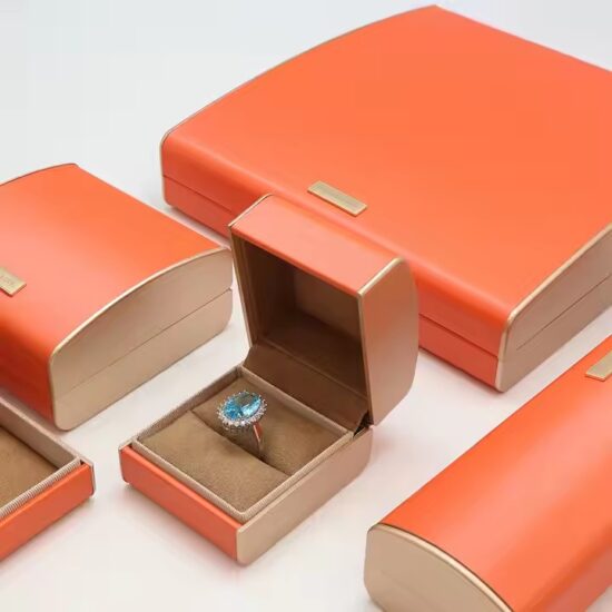 Elegant PU Leather Jewelry Box with Velvet Interior and Custom Logo