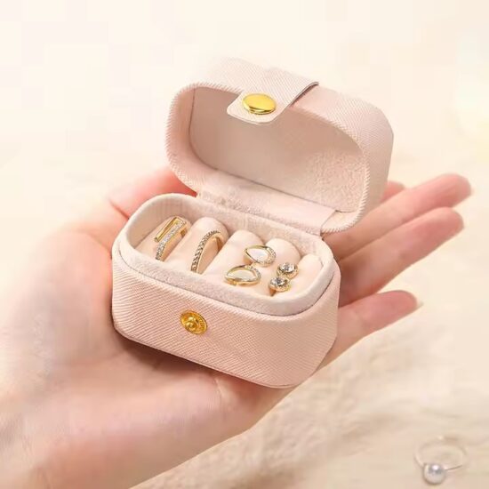 Custom PU Leather Jewelry Box with Logo for Rings, Earrings, Bracelets