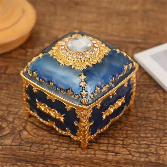 European Minimalist Metal Jewelry Box with Luxury Finish