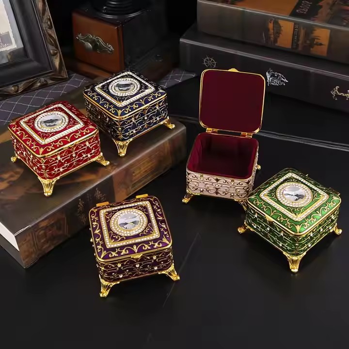 European Minimalist Metal Jewelry Box with Luxury Finish