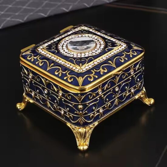 European Minimalist Metal Jewelry Box with Luxury Finish