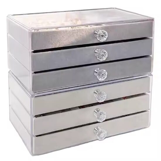 Stackable Transparent Acrylic Jewelry Storage Boxes with Compartments
