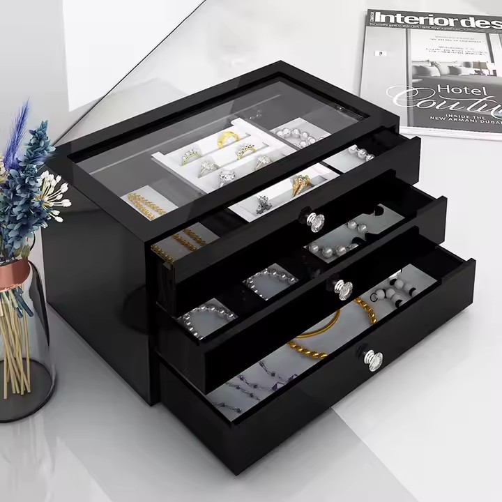 Clear Acrylic Jewelry Organizer for Earrings, Rings, Necklaces, Bracelets