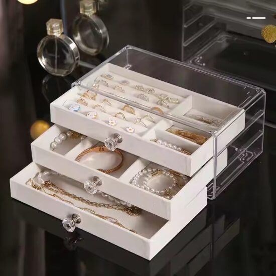 Clear Acrylic Jewelry Organizer for Earrings, Rings, Necklaces, Bracelets