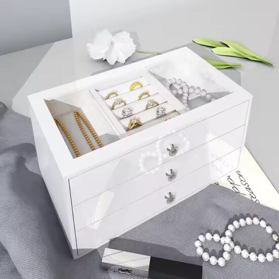 Clear Acrylic Jewelry Organizer for Earrings, Rings, Necklaces, Bracelets