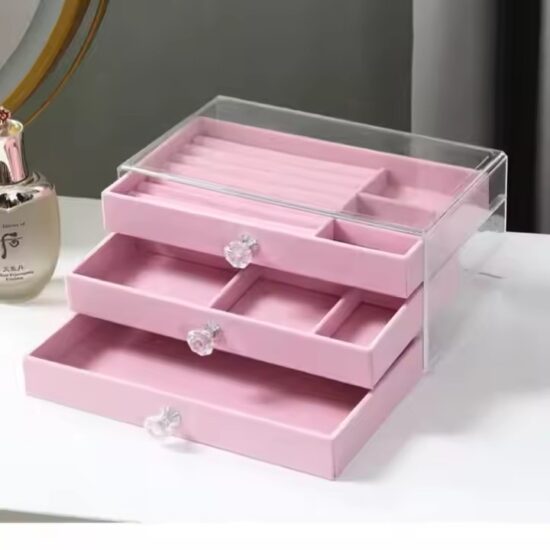 Clear Acrylic Jewelry Organizer for Earrings, Rings, Necklaces, Bracelets