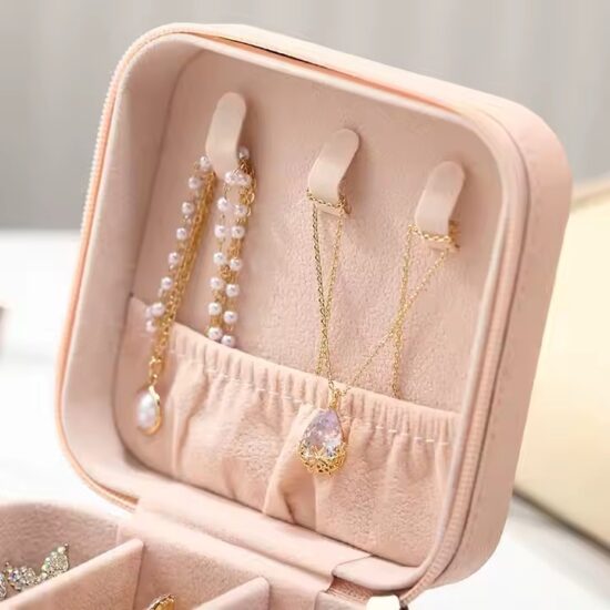 Premium Travel Jewelry Box with Compartments for Rings and Earrings