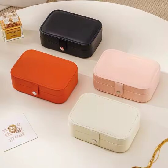 Premium Travel Jewelry Box with Compartments for Rings and Earrings