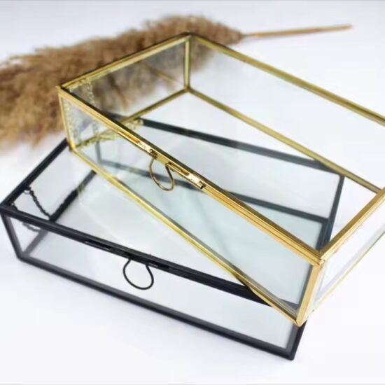 Hot-Selling Vintage Glass Jewelry Box with Velvet Compartments