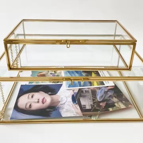 Hot-Selling Vintage Glass Jewelry Box with Velvet Compartments