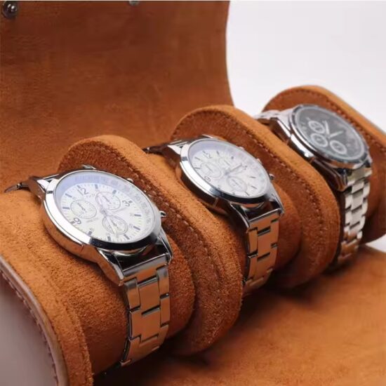 Custom Genuine Leather Travel Watch Box with Logo