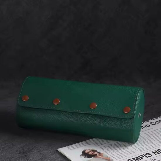Custom Genuine Leather Travel Watch Box with Logo