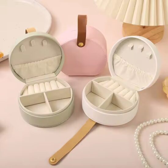 Mini PU Leather Travel Jewelry Box for Rings and Earrings