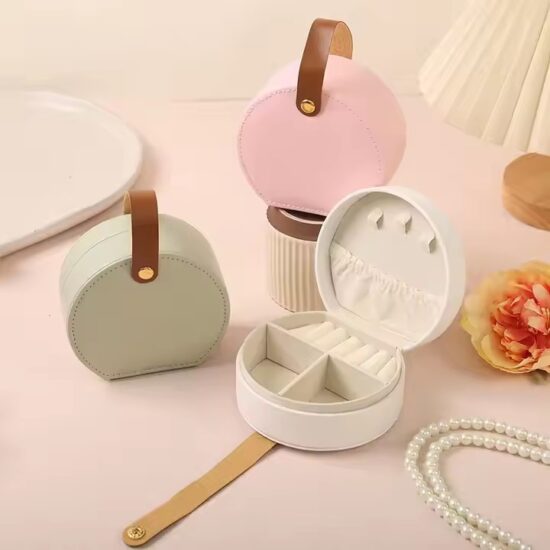 Mini PU Leather Travel Jewelry Box for Rings and Earrings