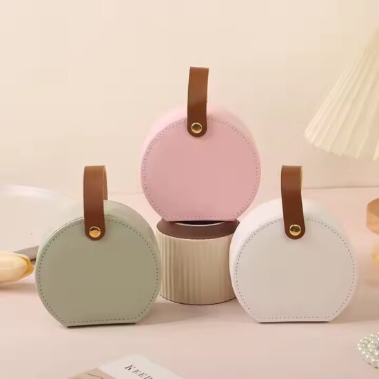 Mini PU Leather Travel Jewelry Box for Rings and Earrings