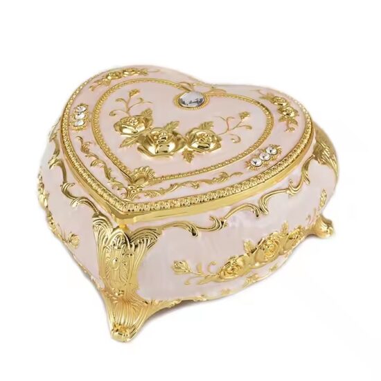 Vintage Travel Metal Jewelry Box for Rings and Accessories