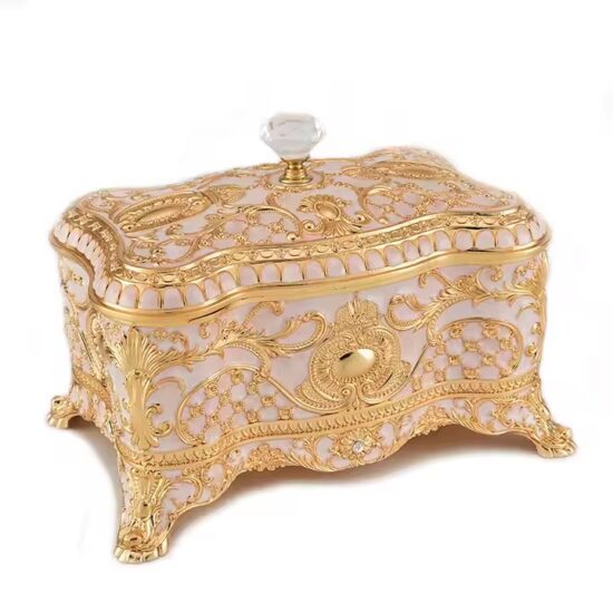 Vintage Travel Metal Jewelry Box for Rings and Accessories