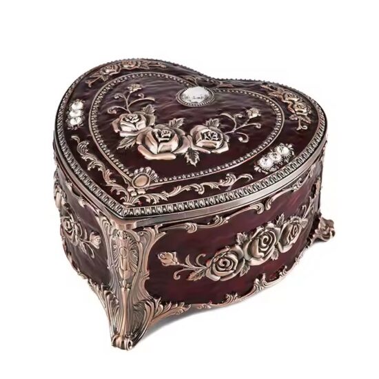 Vintage Travel Metal Jewelry Box for Rings and Accessories