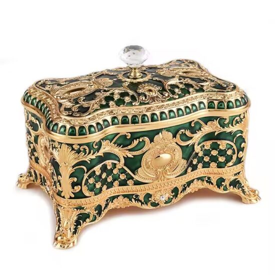 Vintage Travel Metal Jewelry Box for Rings and Accessories