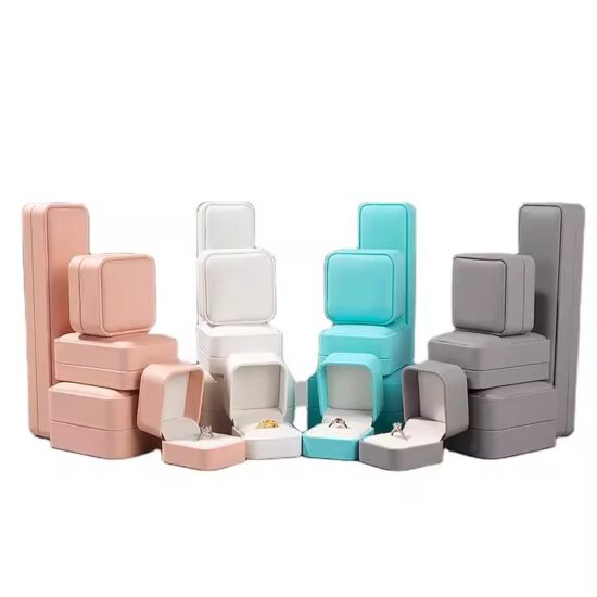 Stylish PU Leather Jewelry Box for Rings, Earrings, and Necklaces