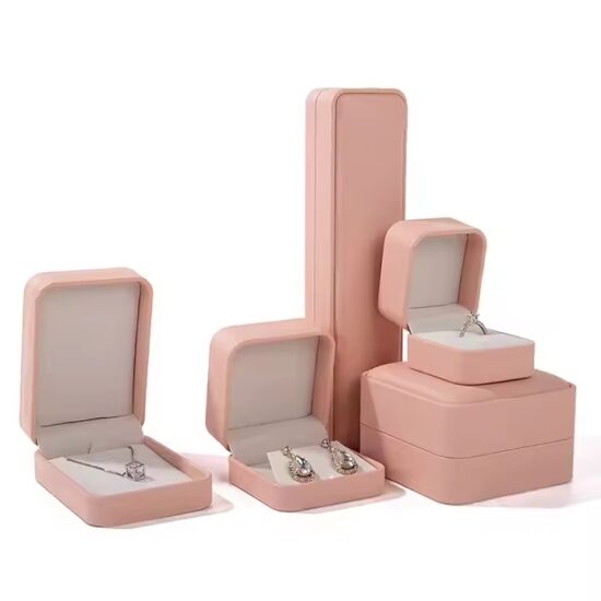 Stylish PU Leather Jewelry Box for Rings, Earrings, and Necklaces