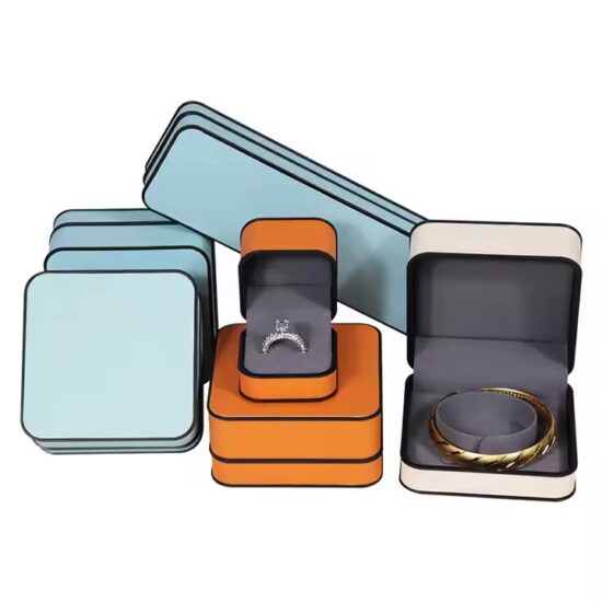 Stylish PU Leather Jewelry Box for Rings, Earrings, and Necklaces