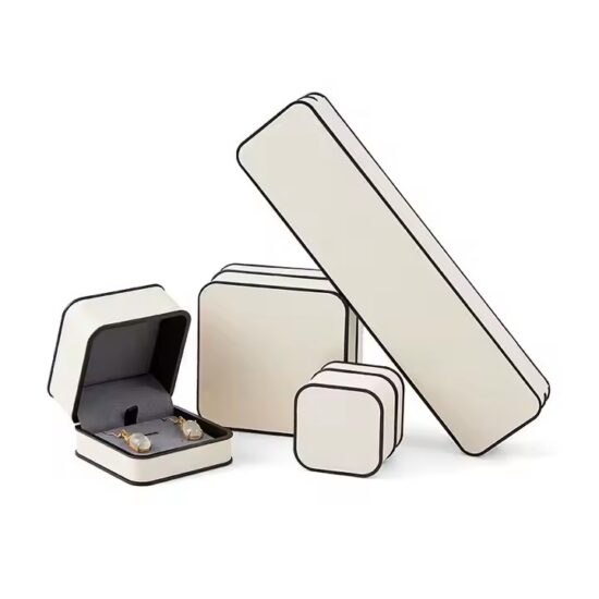 Stylish PU Leather Jewelry Box for Rings, Earrings, and Necklaces