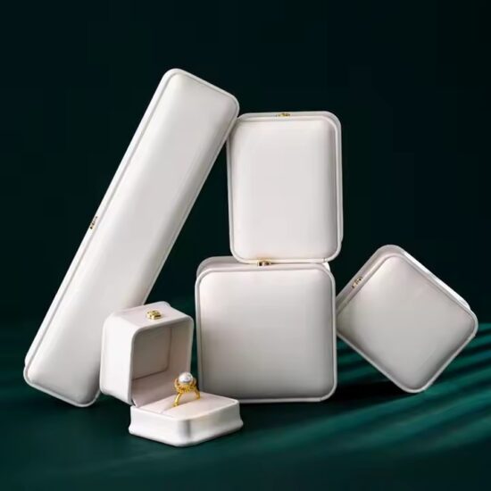 Stylish PU Leather Jewelry Box for Rings, Earrings, and Necklaces