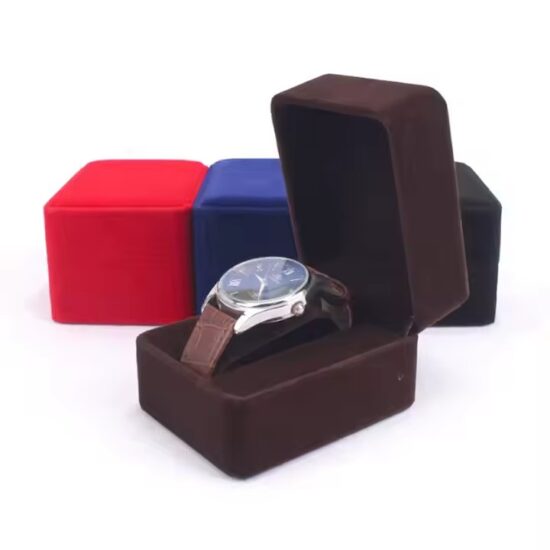 Custom Velvet Watch Box with Embossed Logo for Luxury Timepieces