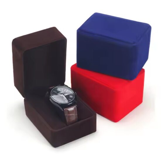 Custom Velvet Watch Box with Embossed Logo for Luxury Timepieces