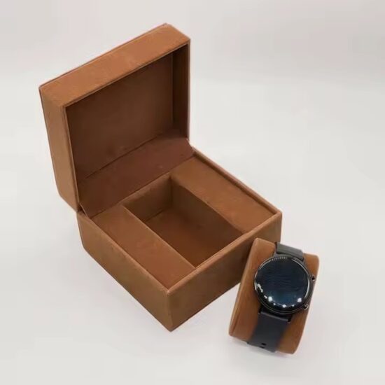Custom Velvet Watch Box with Embossed Logo for Luxury Timepieces