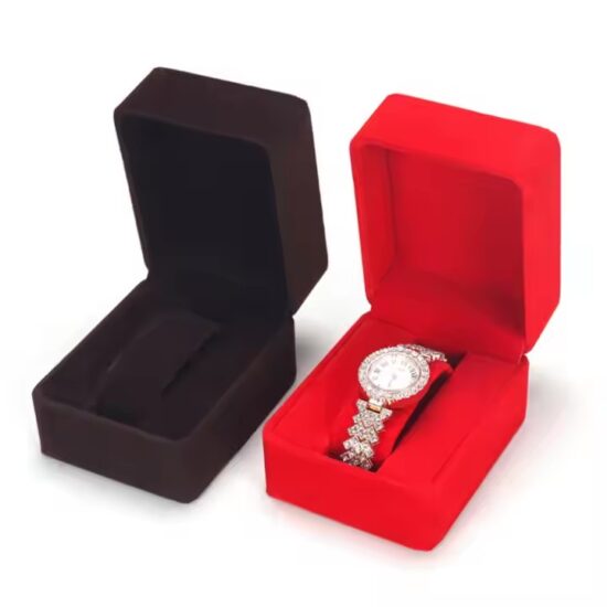 Custom Velvet Watch Box with Embossed Logo for Luxury Timepieces