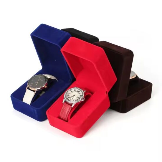Wholesale Multi-Color Velvet Watch Boxes for Elegant Watch Display