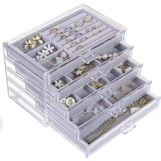 Multi-Layer Transparent Acrylic Jewelry Storage Box