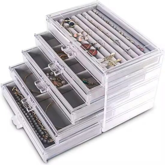 Multi-Layer Transparent Acrylic Jewelry Storage Box