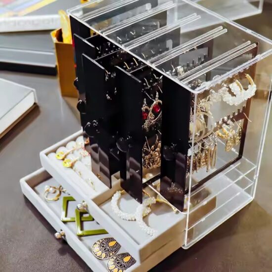 Transparent Acrylic Jewelry Box with Fashionable Design