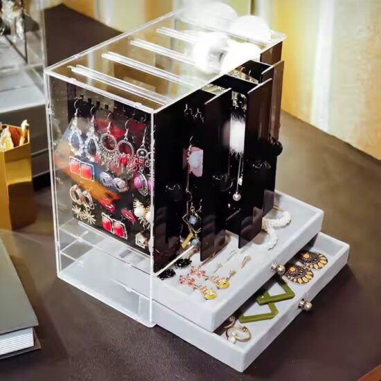 Transparent Acrylic Jewelry Box with Fashionable Design