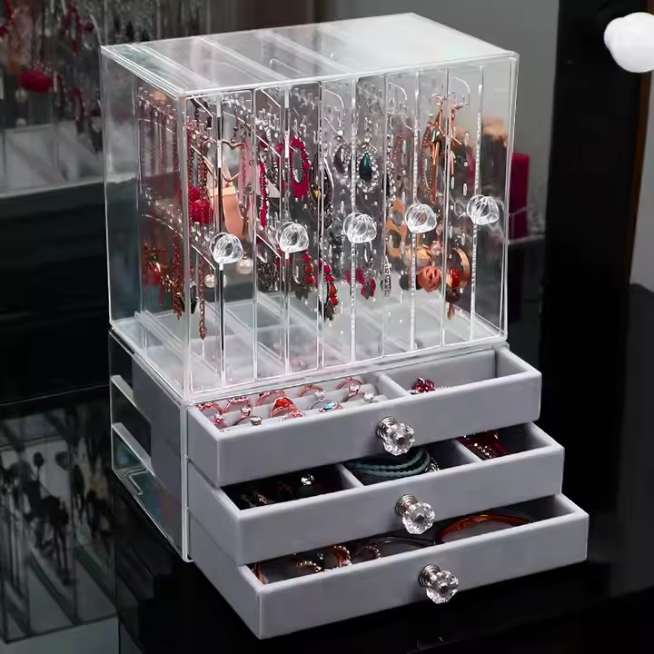 Clear Acrylic Jewelry Box with Modern Design