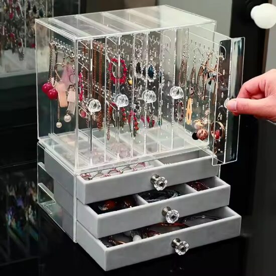 Clear Acrylic Jewelry Box with Modern Design