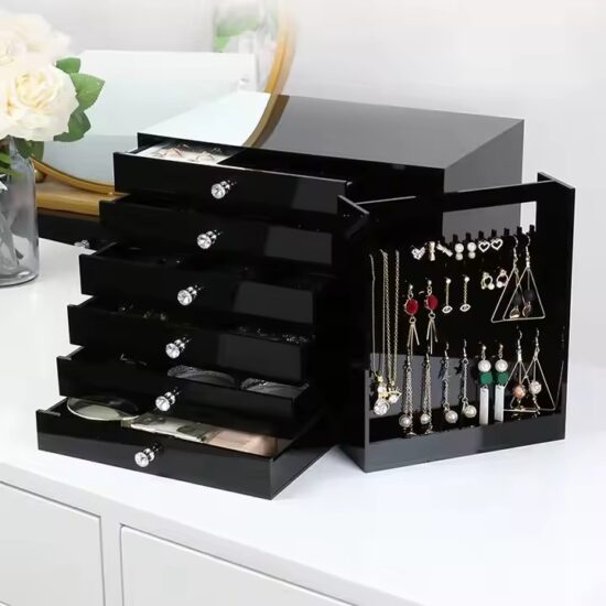 Clear Acrylic Jewelry Box with Modern Design
