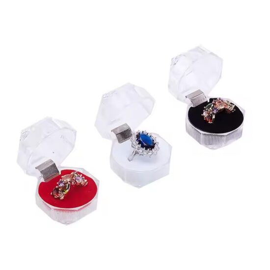 Clear Acrylic Jewelry Box with Compartments for Rings and Earrings
